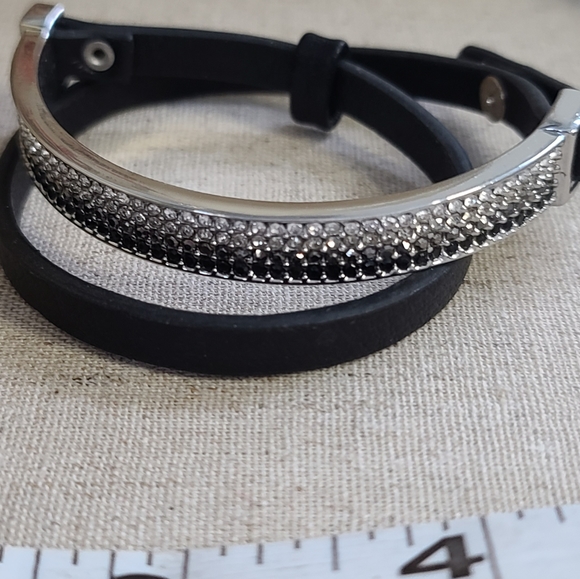 Lia Sophia Leather Strap with Rhinestone Cuff - Picture 3 of 4